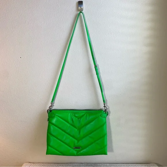 Rebecca Minkoff Edie Maxi Crossbody Neon Green Bag Purse EUC tags & dust bag - Picture 4 of 13